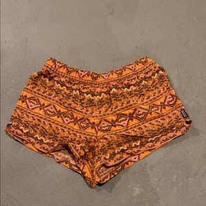 Tribal Print Orange Women's Patagonia Baggies Short Shorts